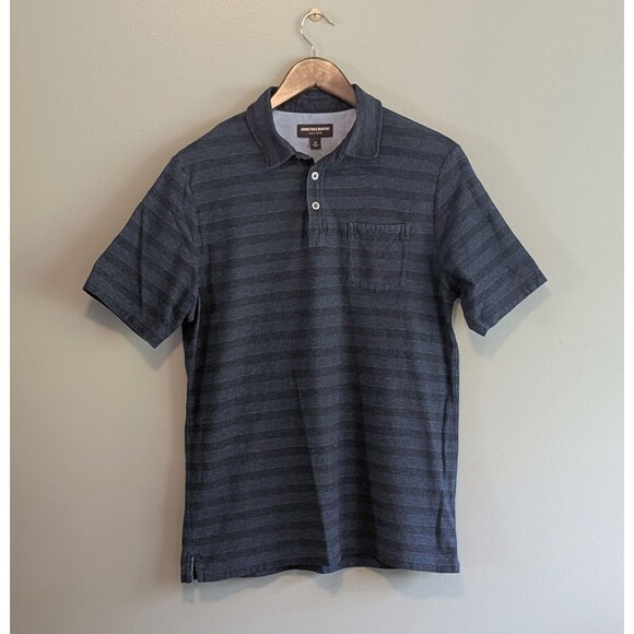 Johnston & Murphy Other - Johnston & Murphy Mens M Medium Blue Striped Pima Cotton Pocket Polo Shirt SS